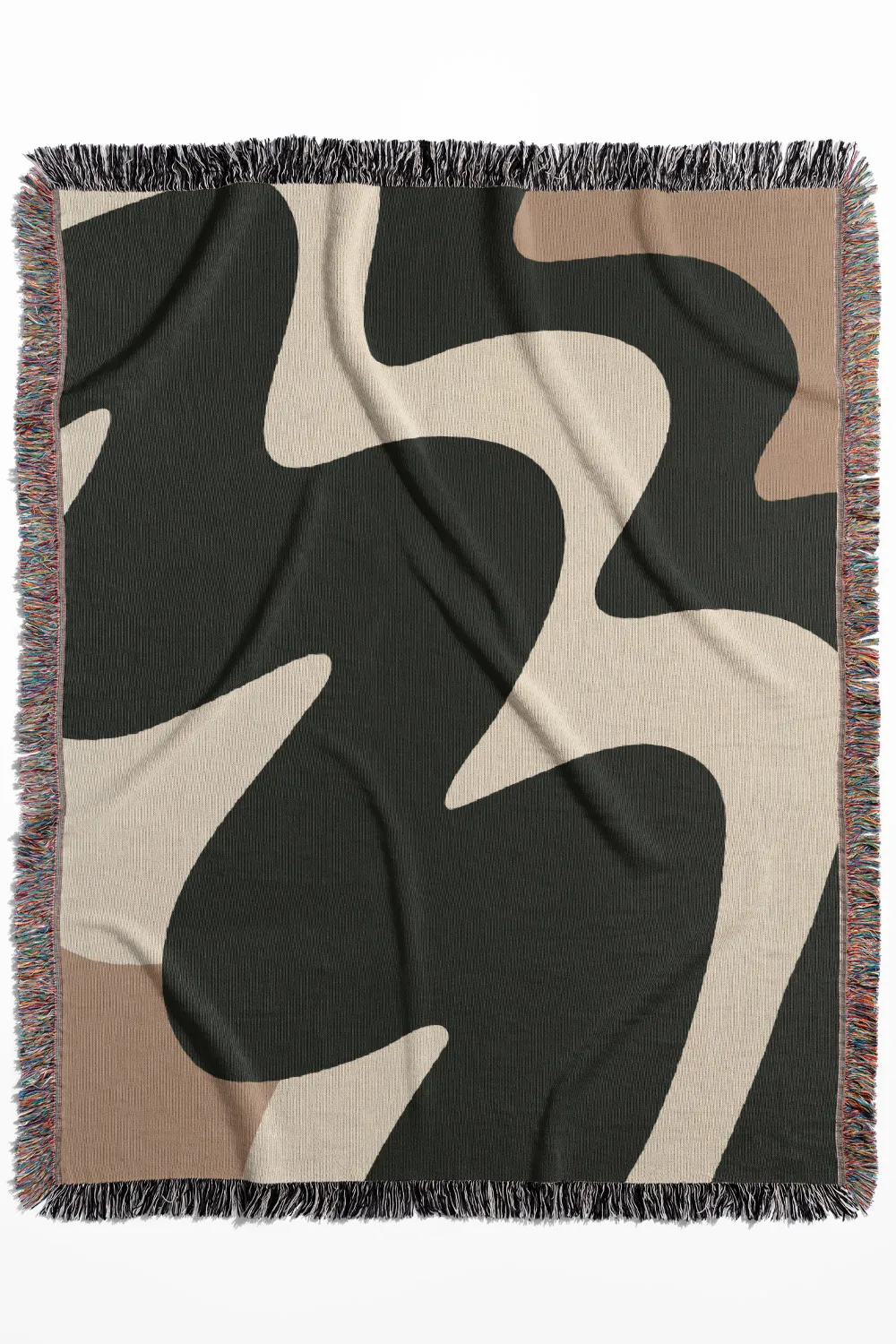 Black and White Zig Zag Cotton Woven Throw Blanket - Image 5
