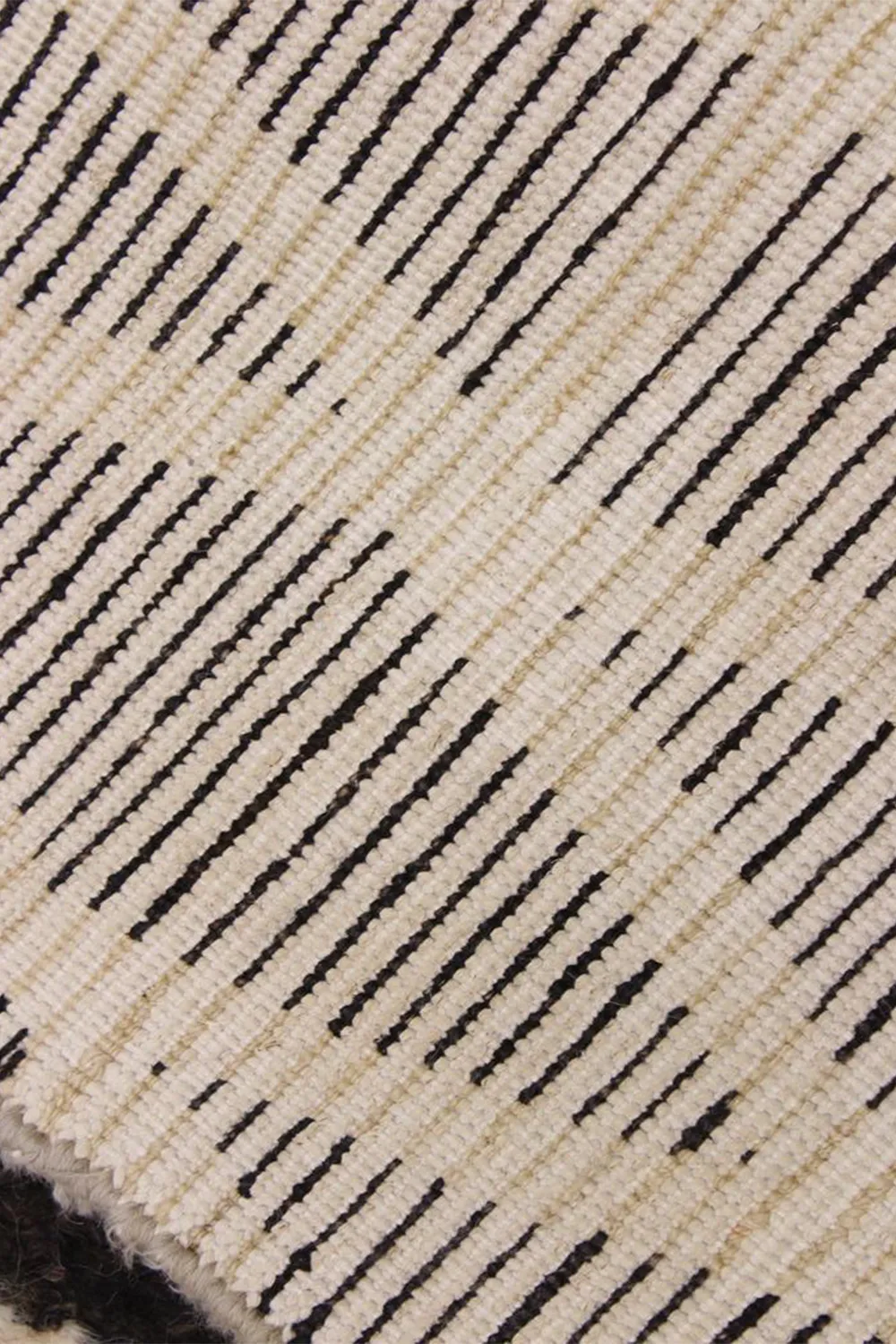 Black and White Moroccan Shag Wool Rug - Image 5