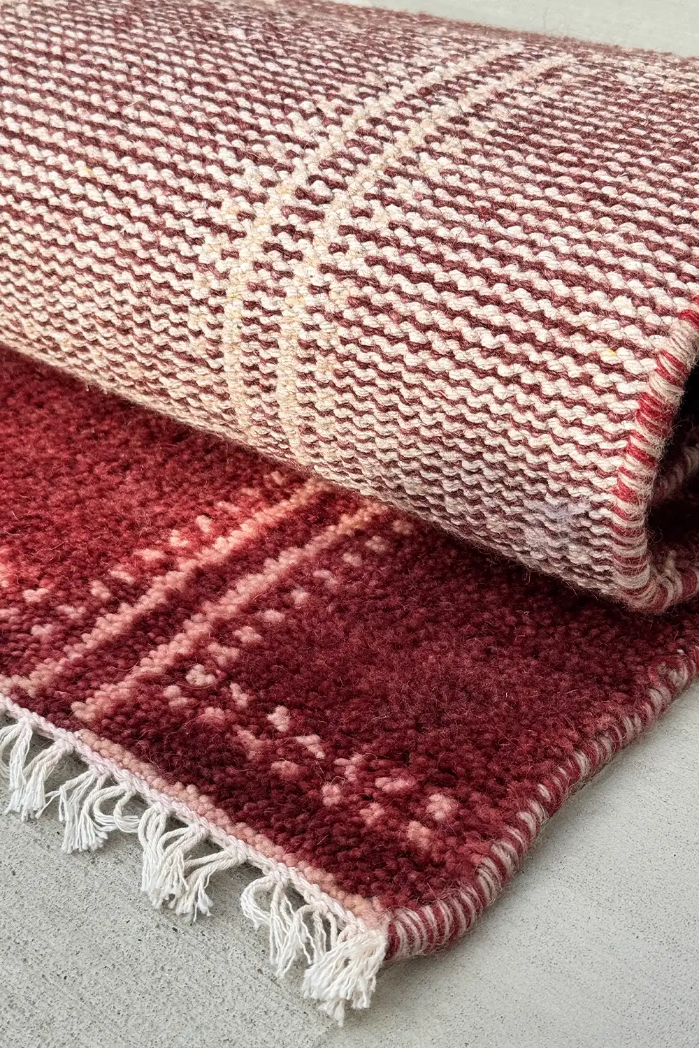 Boxstep Bold Grid Hand-Knotted Wool Rug - Image 12