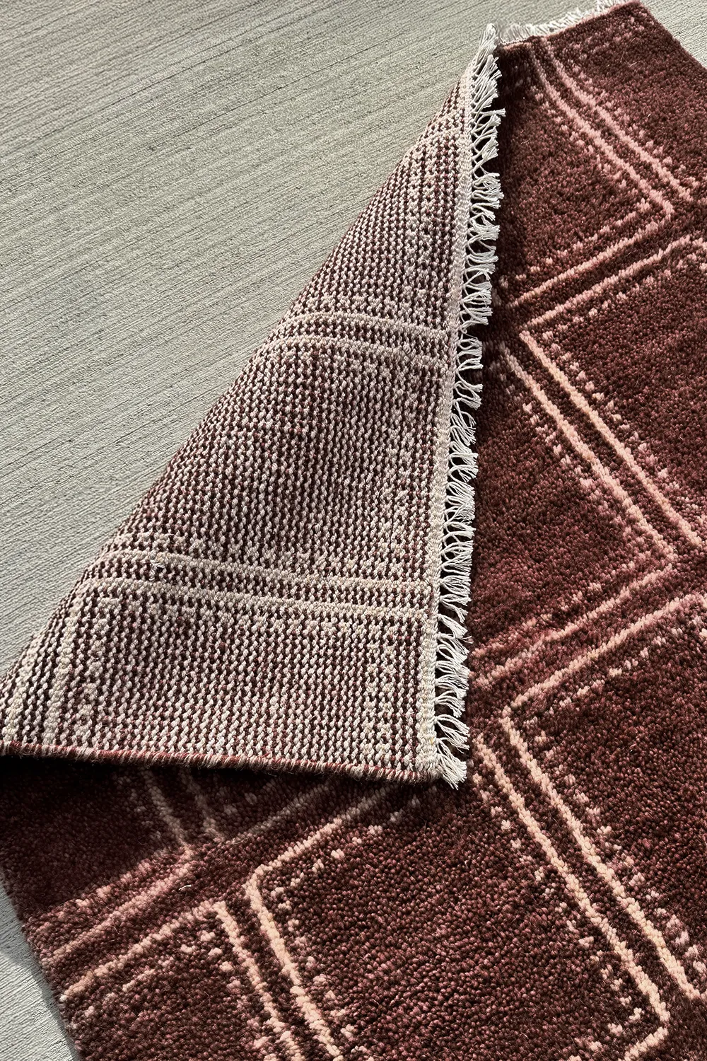 Boxstep Bold Grid Hand-Knotted Wool Rug - Image 3