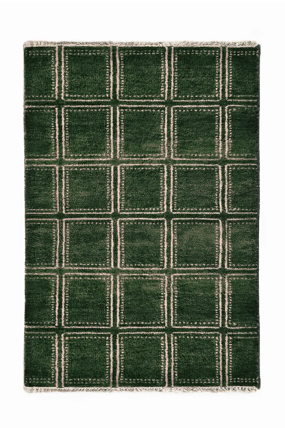 Boxstep Bold Grid Hand-Knotted Wool Rug - Image 6