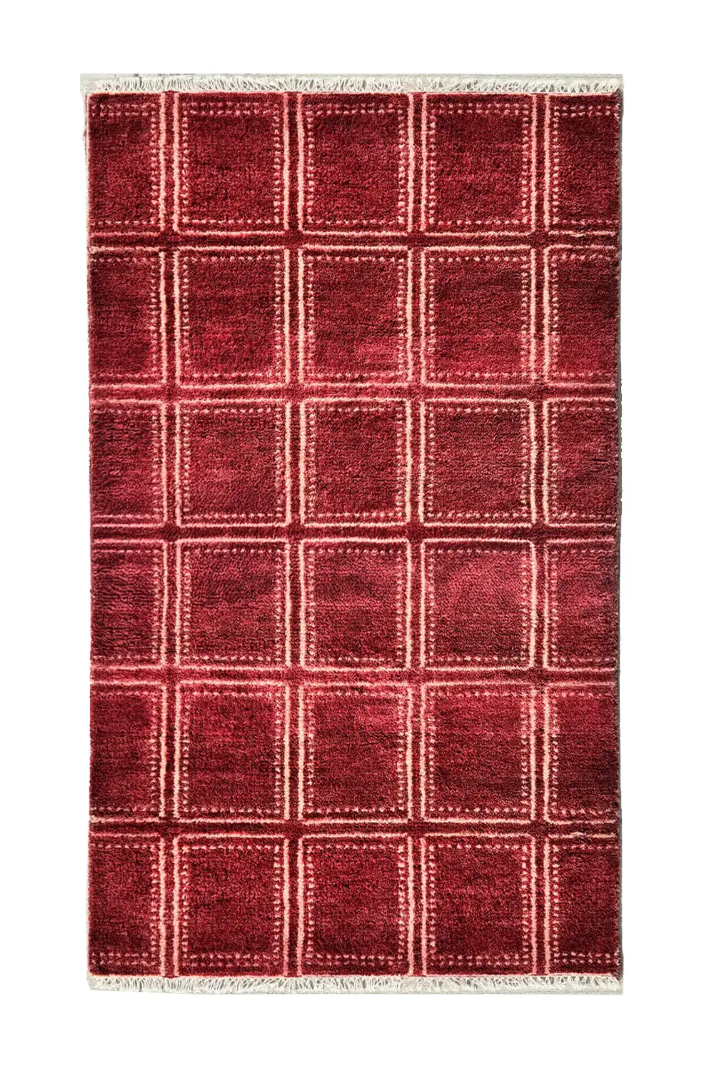 Boxstep Bold Grid Hand-Knotted Wool Rug - Image 8