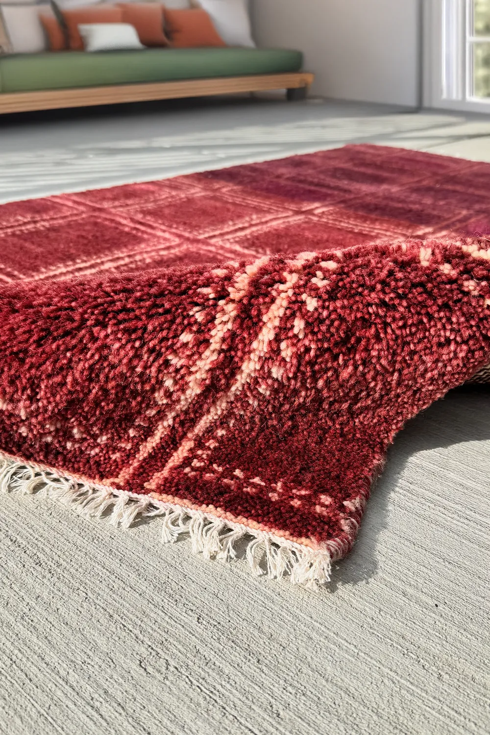 Boxstep Bold Grid Hand-Knotted Wool Rug - Image 9