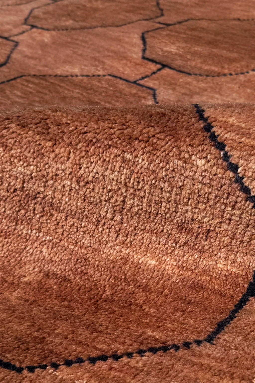 Octagon Link Hand-Knotted Wool Rug - Image 3