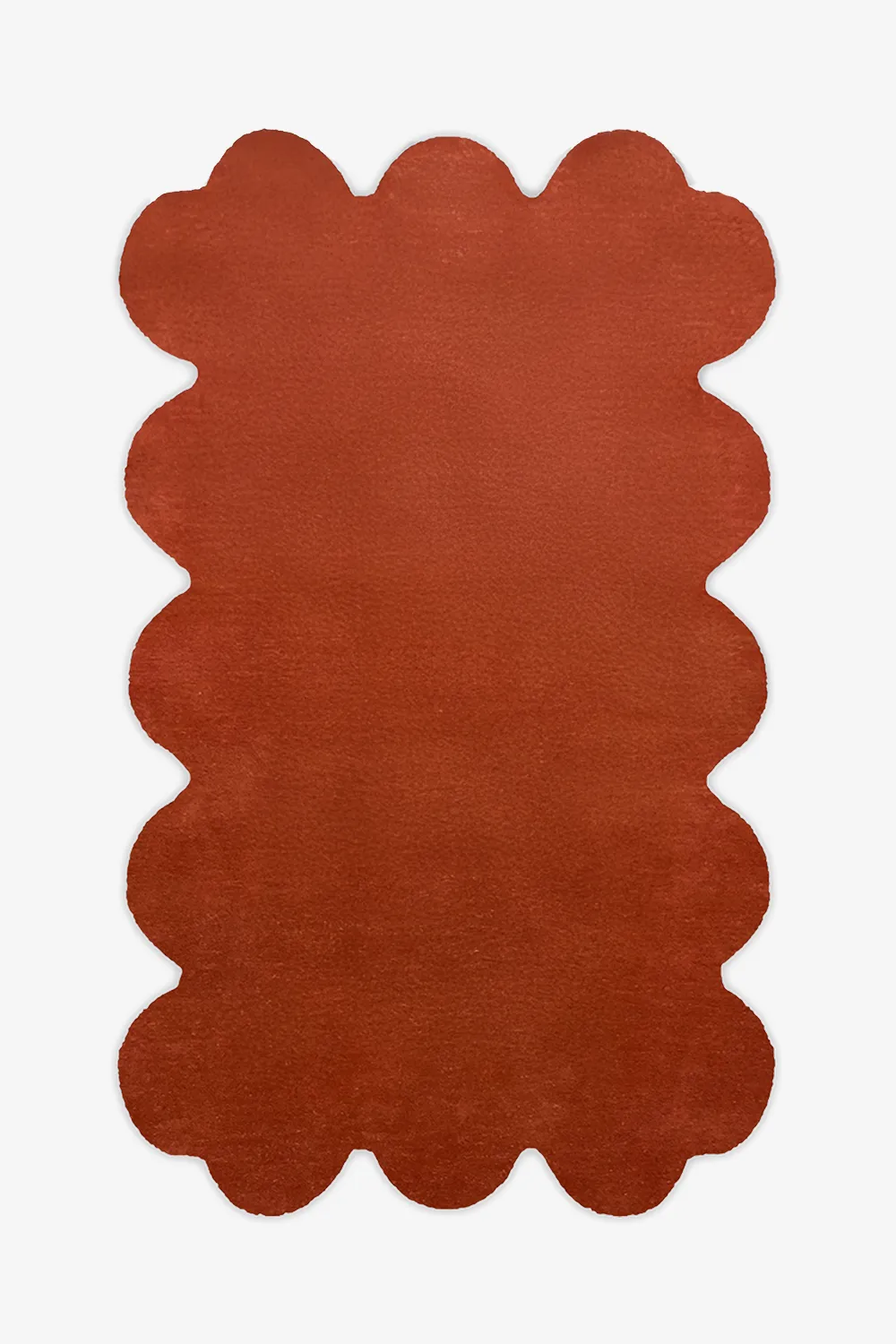 Burnt Orange Sculpted Edge Hand-Tufted Wool Rug