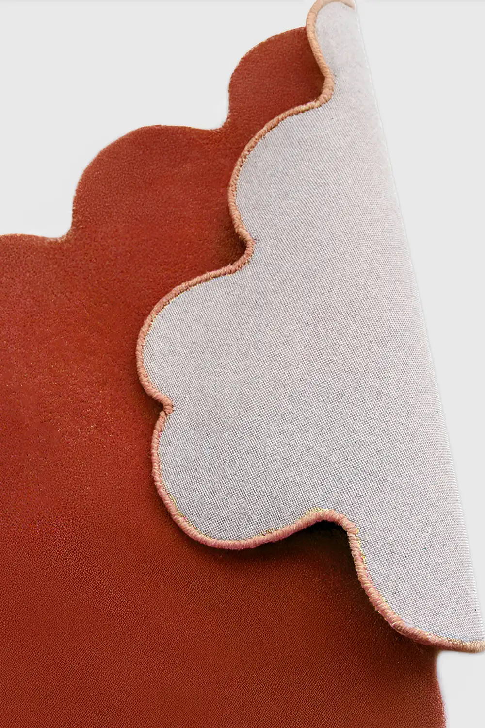 Solid Color Sculpted Edge Hand-Tufted Wool Rug - Image 8