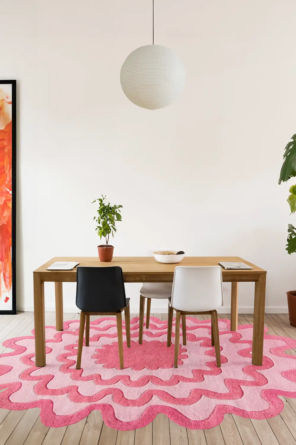 Burst Oval Hand-Tufted Wool Rug - Image 10