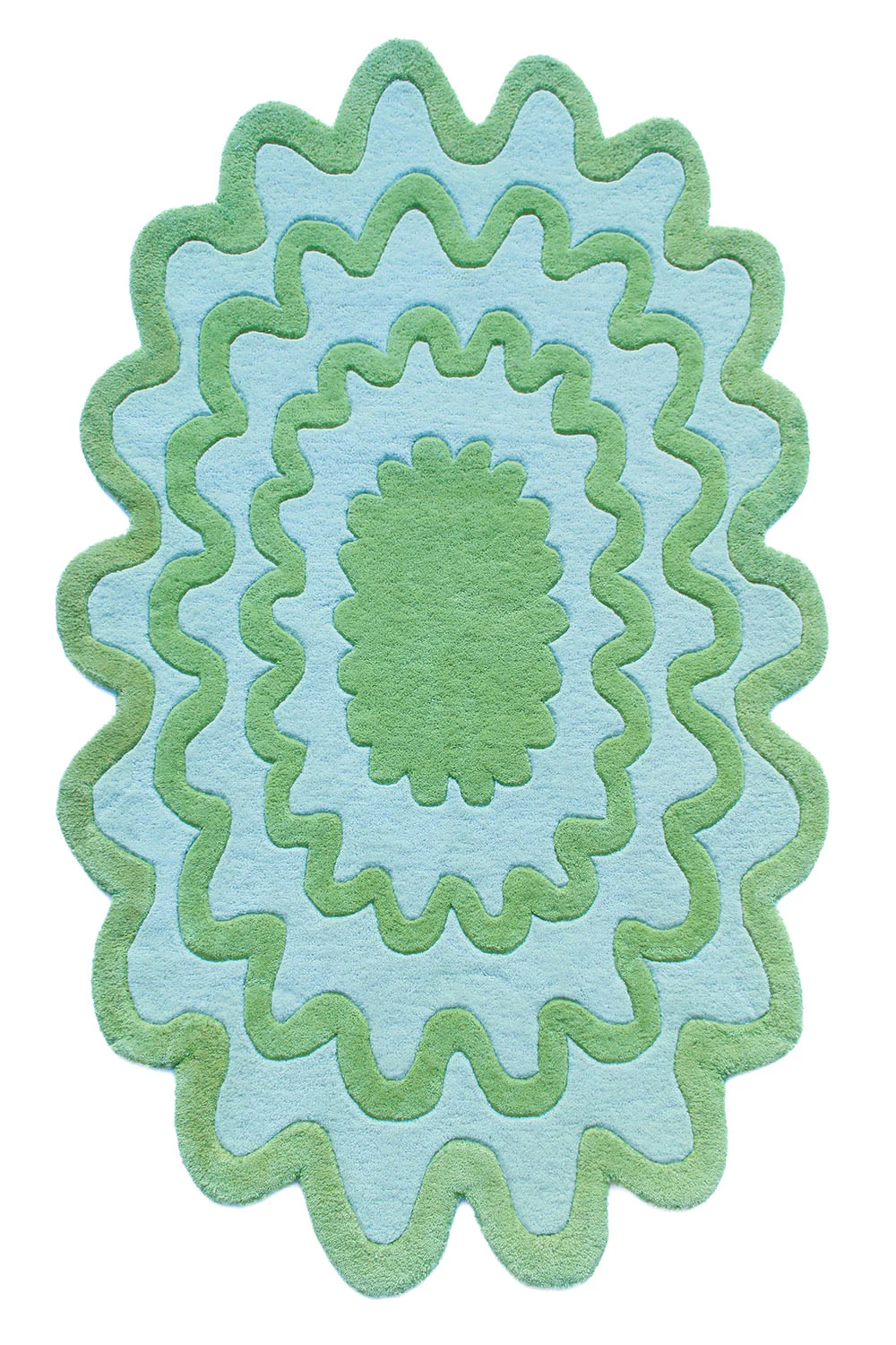 Burst Oval Hand-Tufted Wool Rug - Image 5
