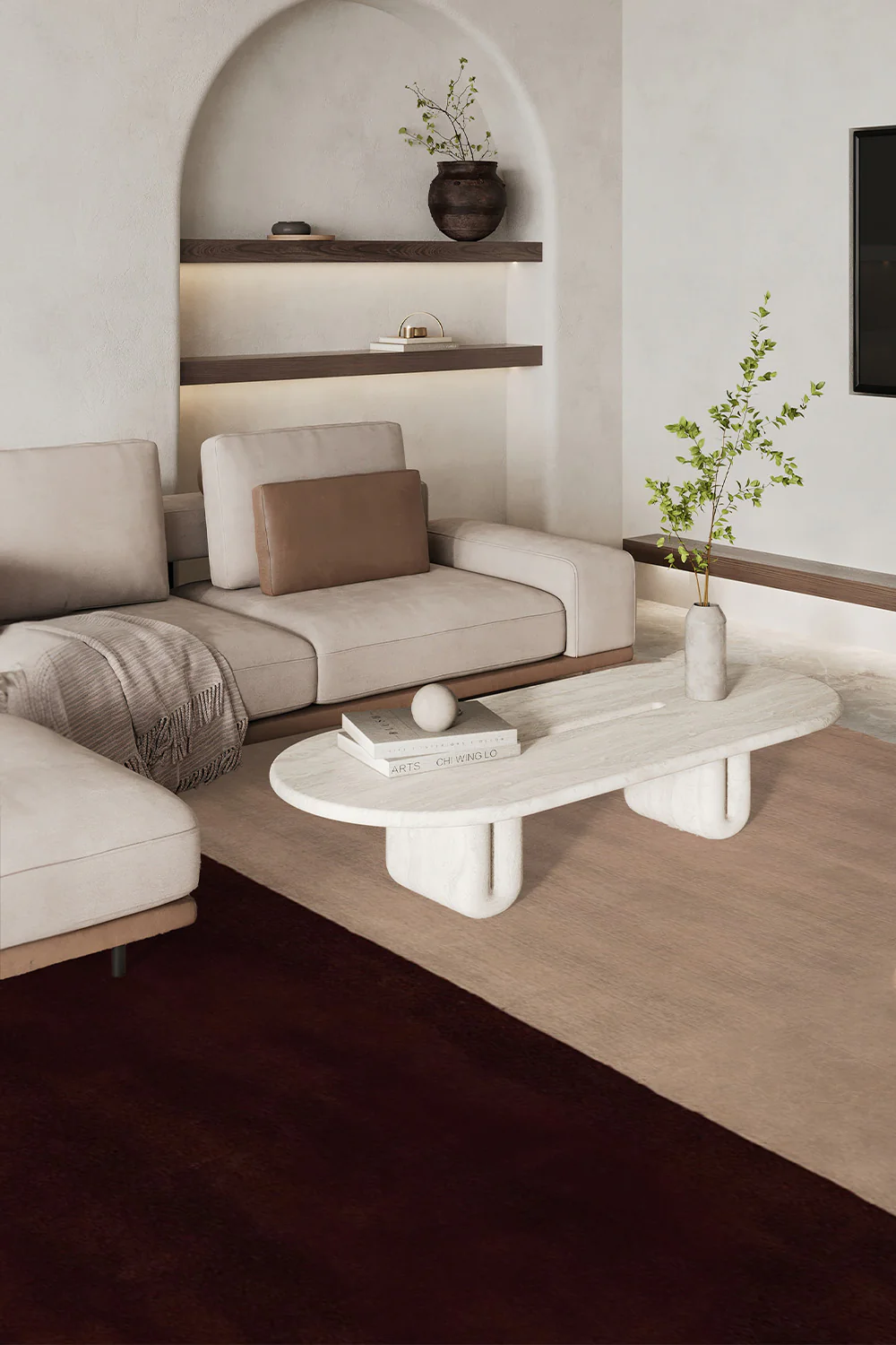 Classic Color Block Hand-Tufted Wool Rug - Image 11
