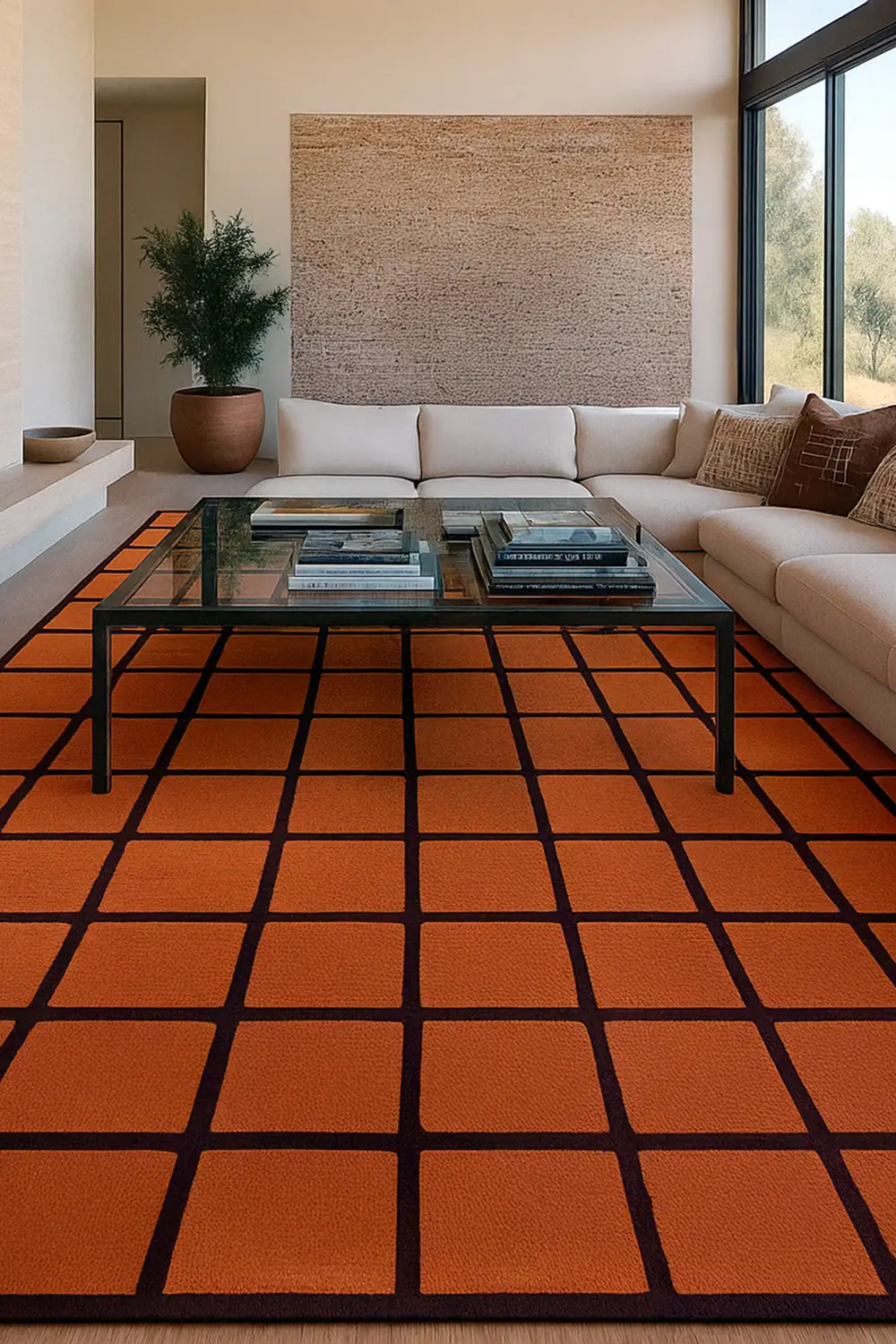 Clay Tile Hand-Tufted Wool Rug - Image 2