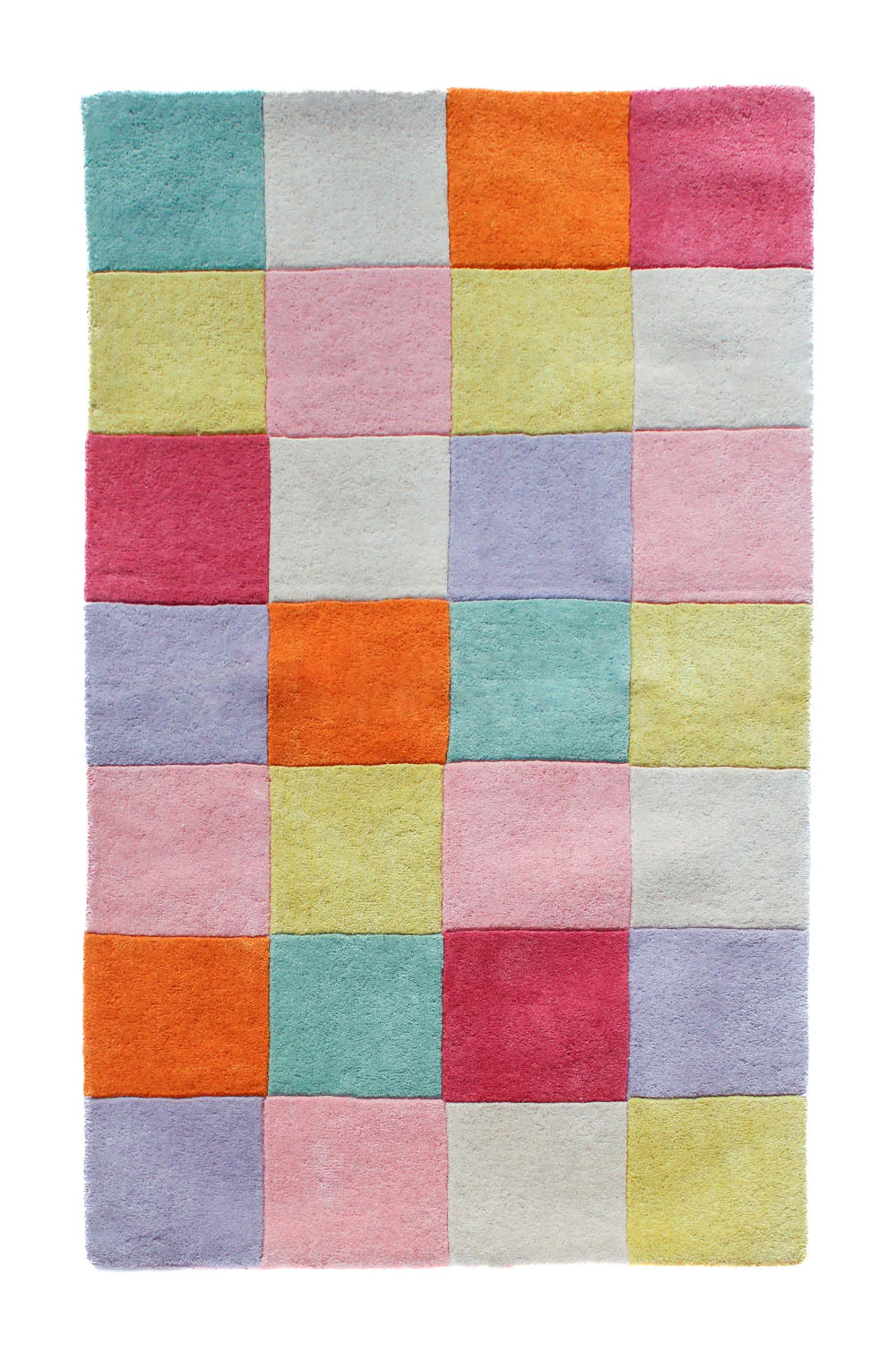 Colorful Checkered Hand-Tufted Wool Rug - Image 11
