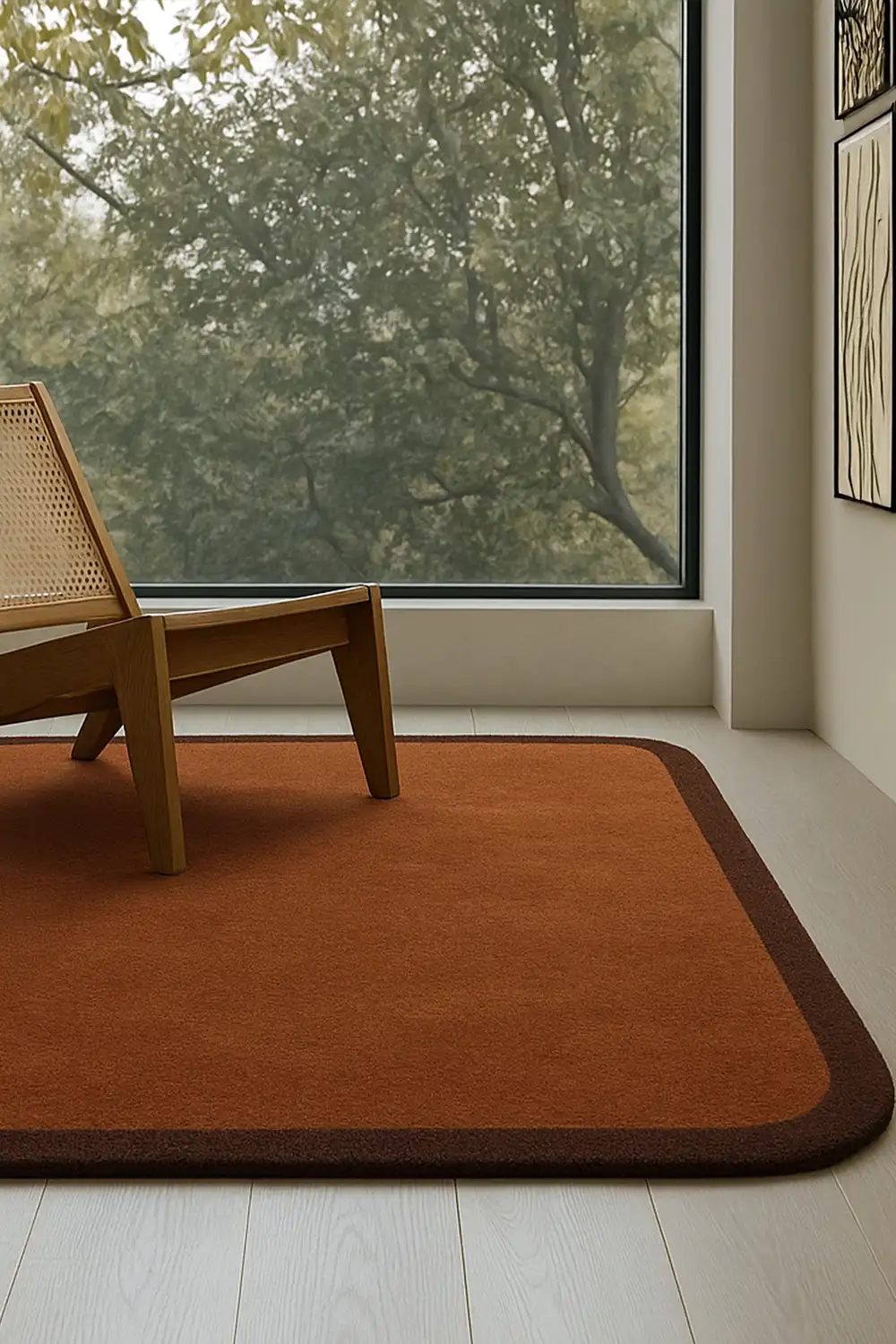 Contour Edge Square Hand-Tufted Wool Rug - Image 7