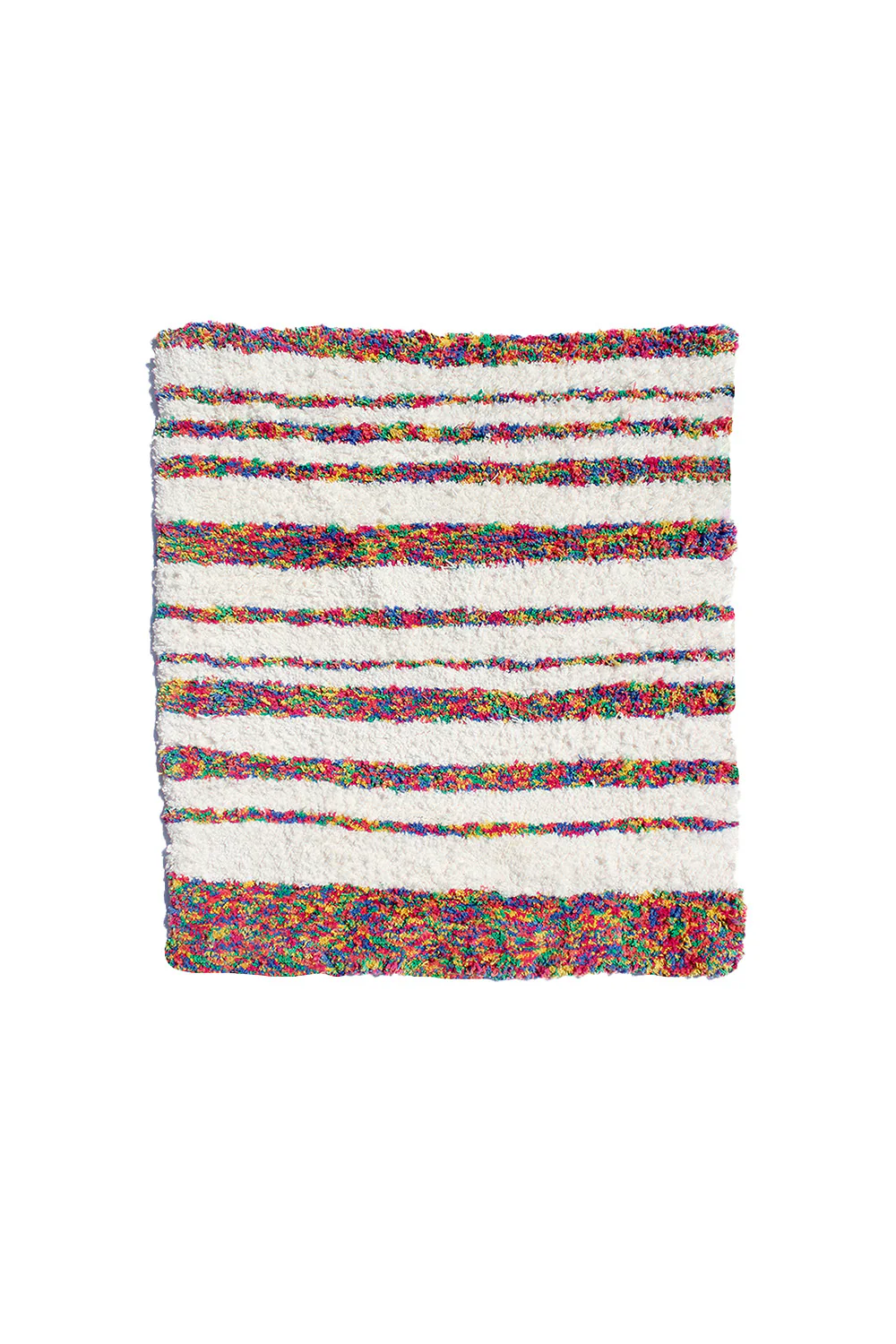 Recycled Cotton Cream and Multicolor Striped Accent Rug - Image 7