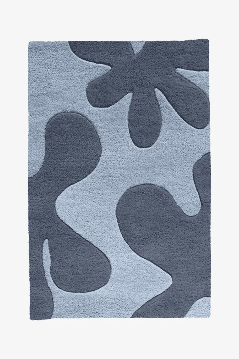 Customizable Abstract Floral Tufted Wool Rug
