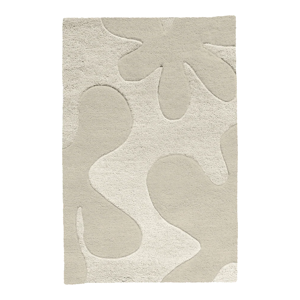 Customizable Abstract Floral Tufted Wool Rug - Image 9