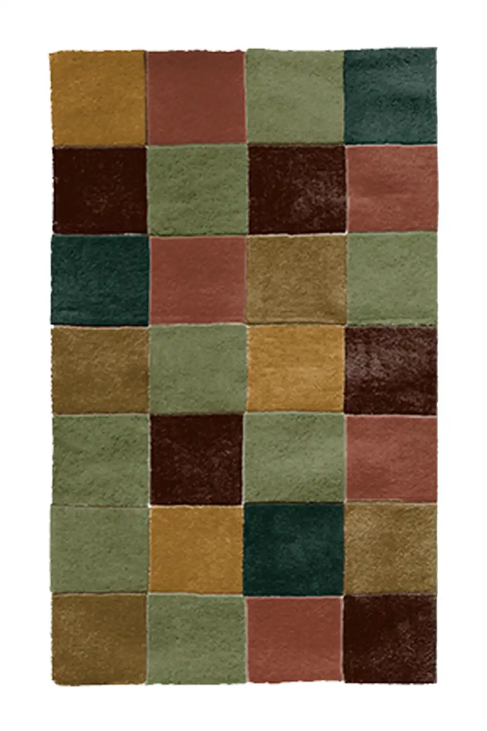 Customizable Colorful Checkered Tufted Wool Rug - Image 4