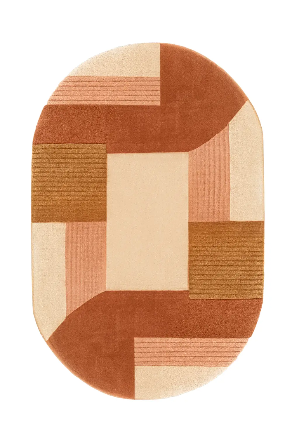 Customizable Mosaic Oval Tufted Wool Rug - Image 3