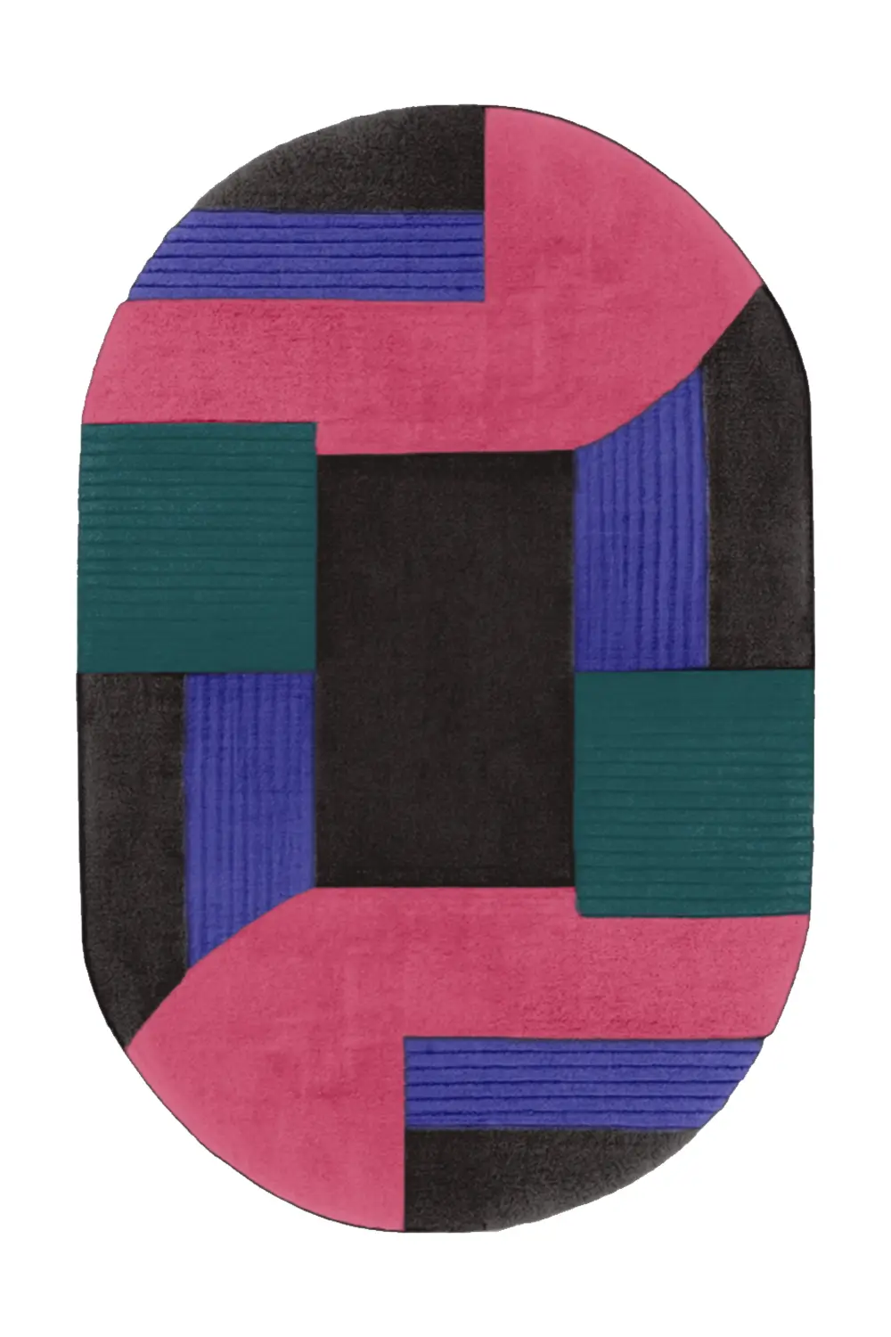 Customizable Mosaic Oval Tufted Wool Rug - Image 4