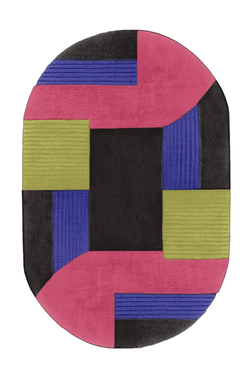 Customizable Mosaic Oval Tufted Wool Rug - Image 6