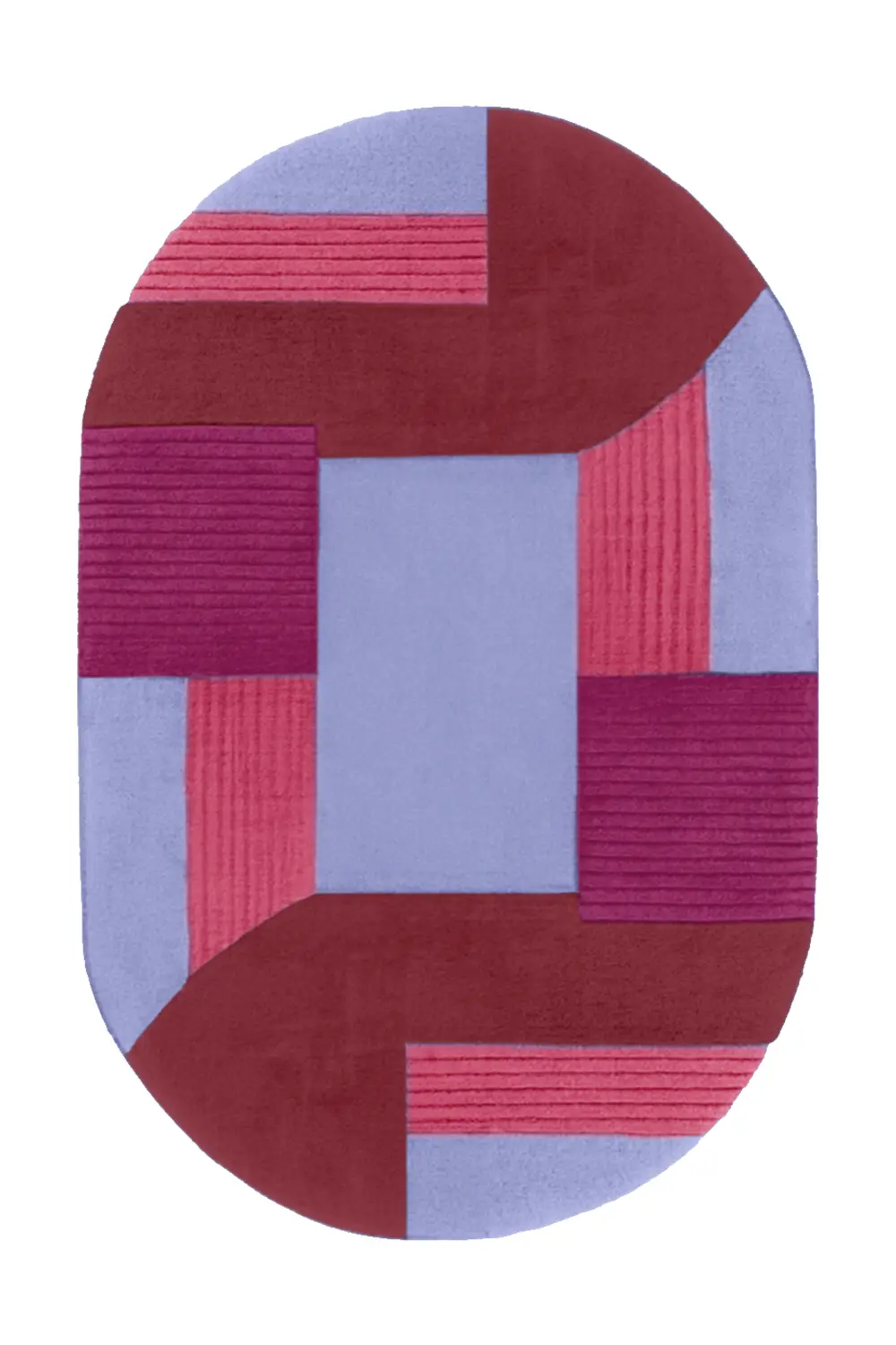 Customizable Mosaic Oval Tufted Wool Rug - Image 8