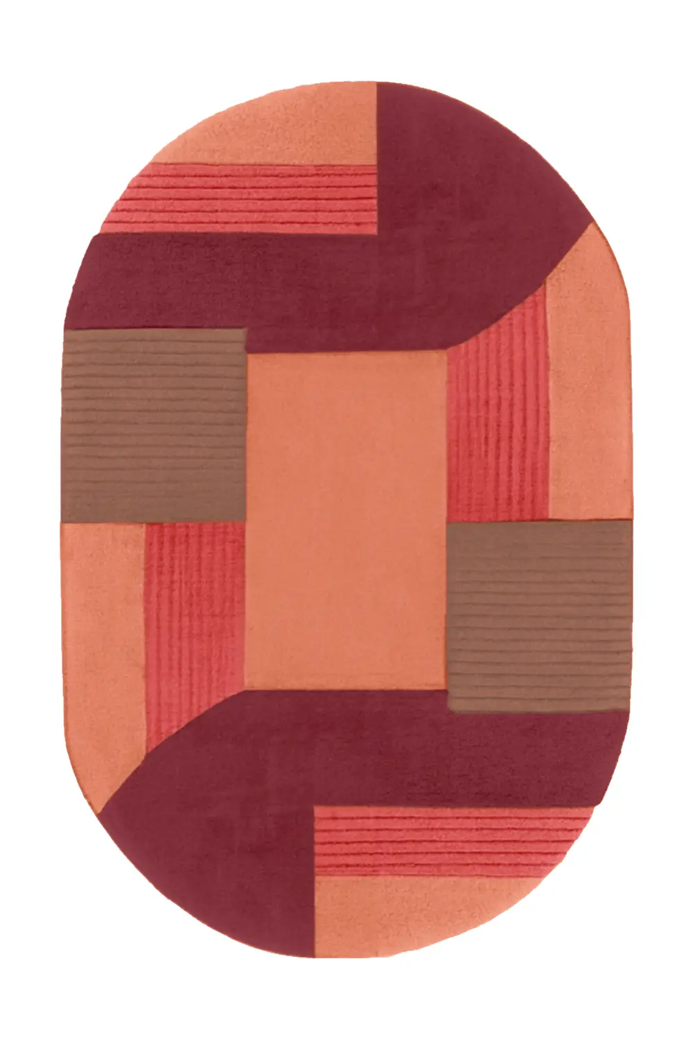 Customizable Mosaic Oval Tufted Wool Rug - Image 9
