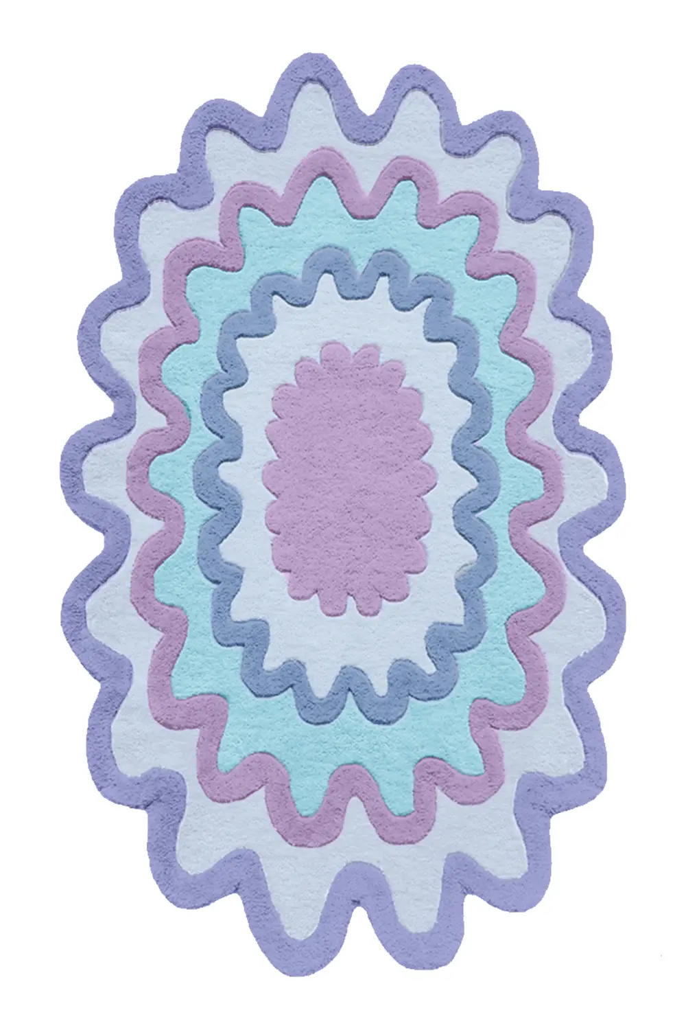 Customizable Spectrum Burst Tufted Oval Wool Rug - Image 4