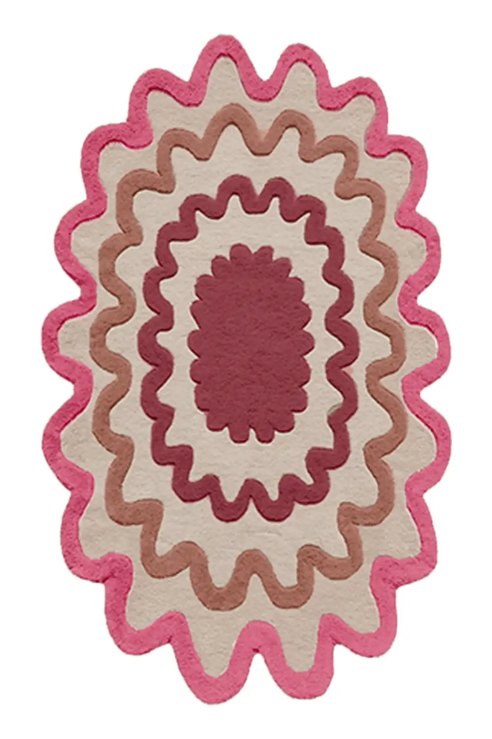Customizable Spectrum Burst Tufted Oval Wool Rug - Image 5