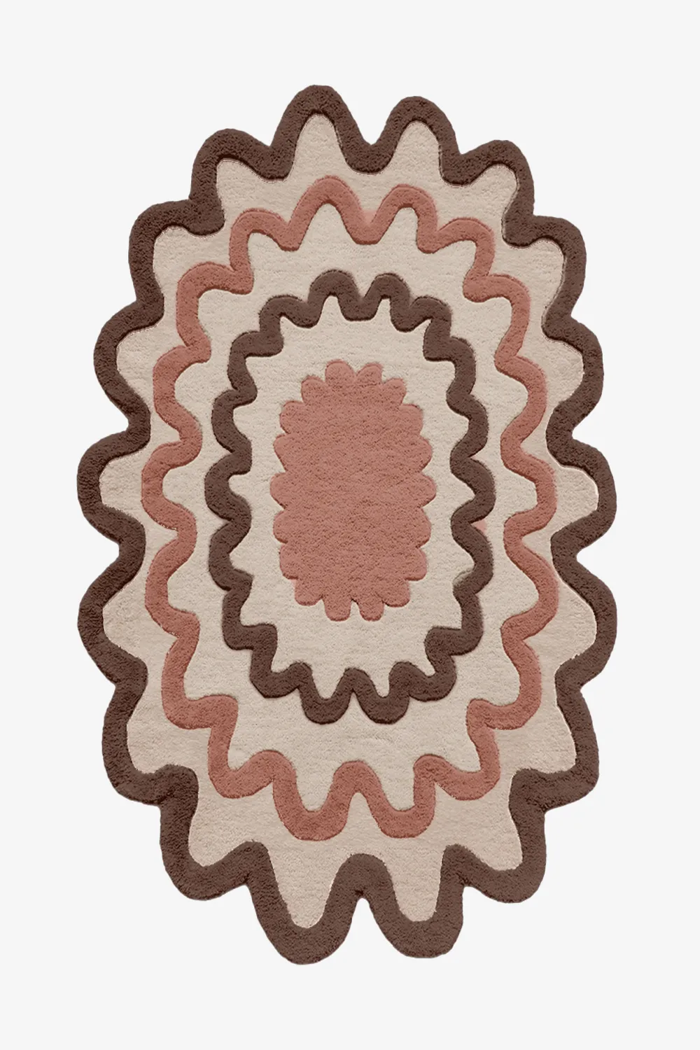 Customizable Spectrum Burst Tufted Oval Wool Rug - Image 9