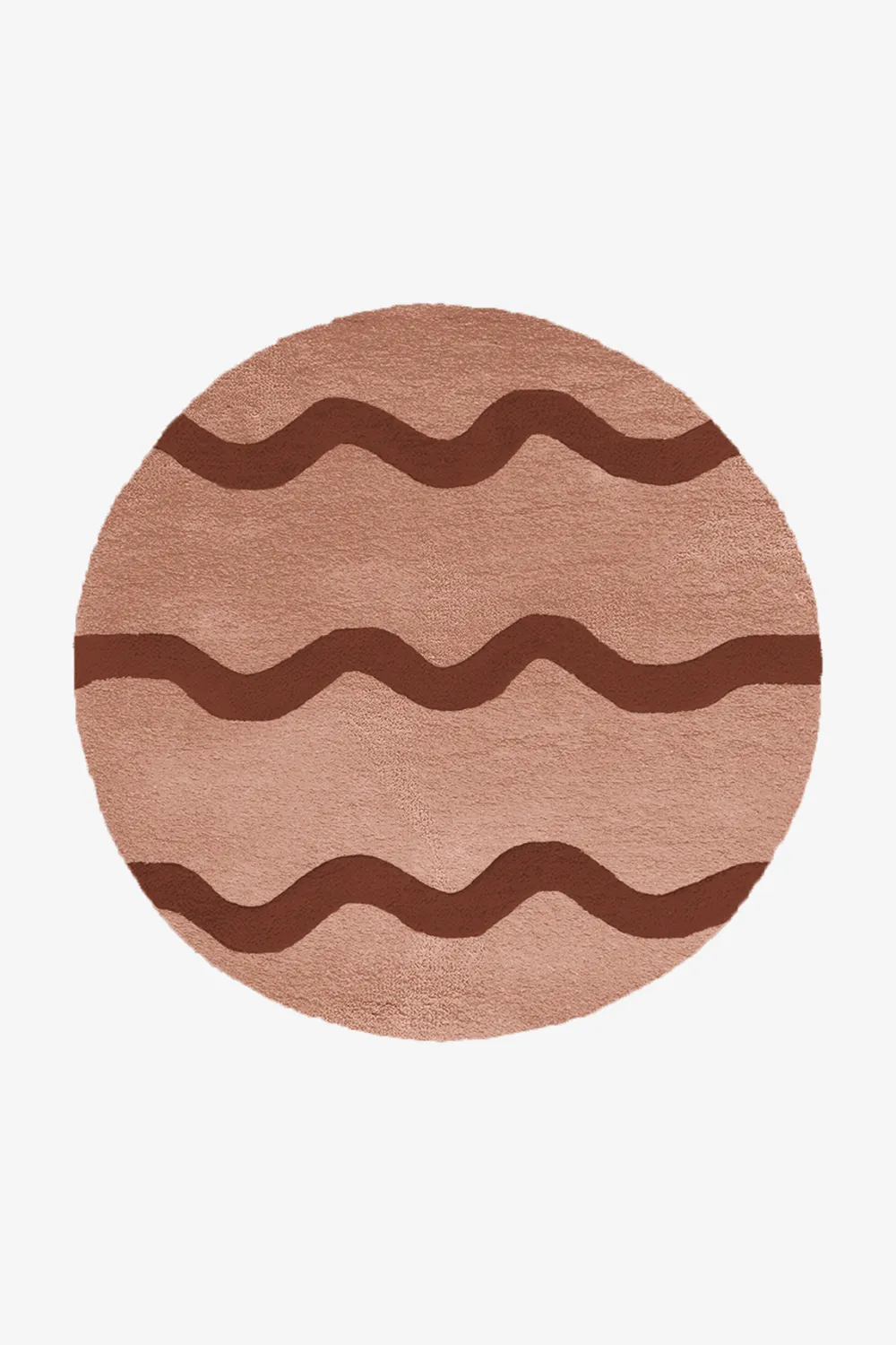 Customizable Wavy Stripe Round Tufted Wool Rug - Image 4