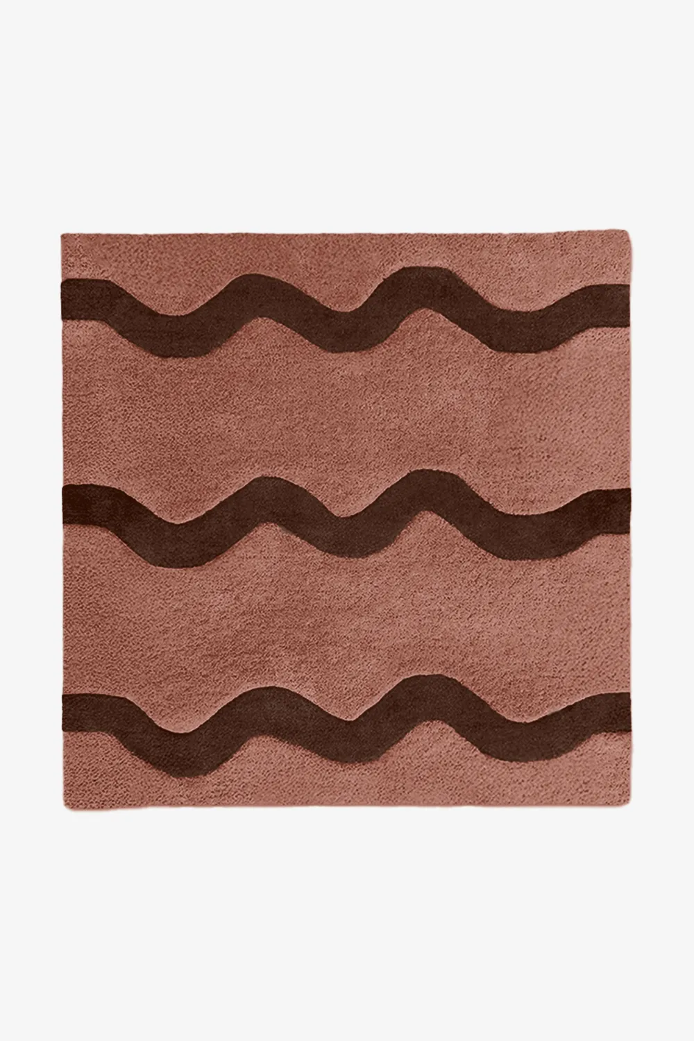 Customizable Wavy Stripe Square Tufted Wool Rug - Image 2