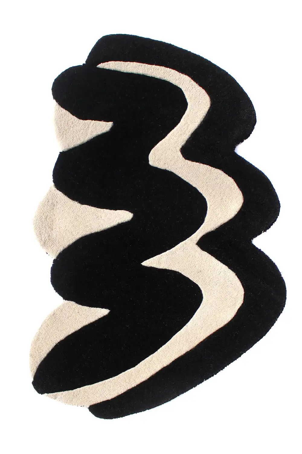 Customizable Wavy Zig Zag Tufted Wool Rug - Image 3