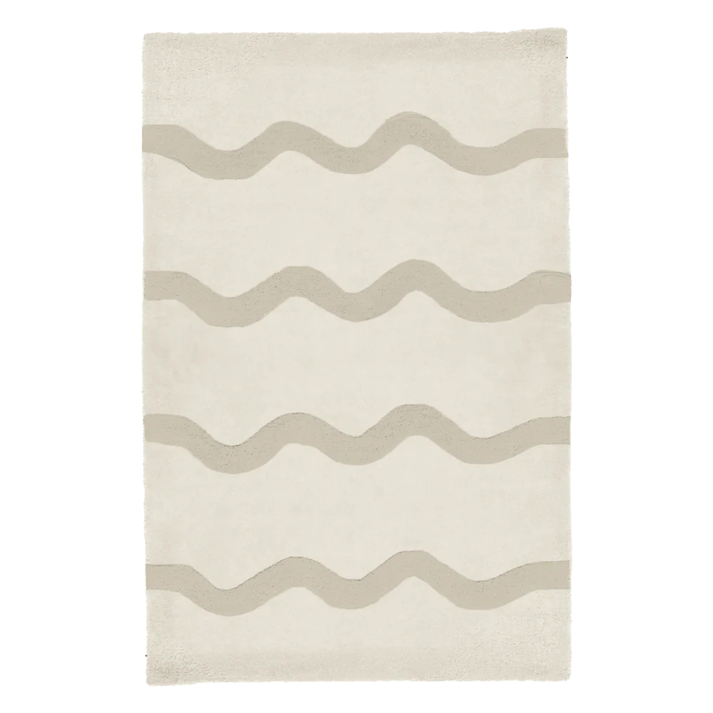 Customizable Wavy Striped Tufted Wool Rug - Image 5