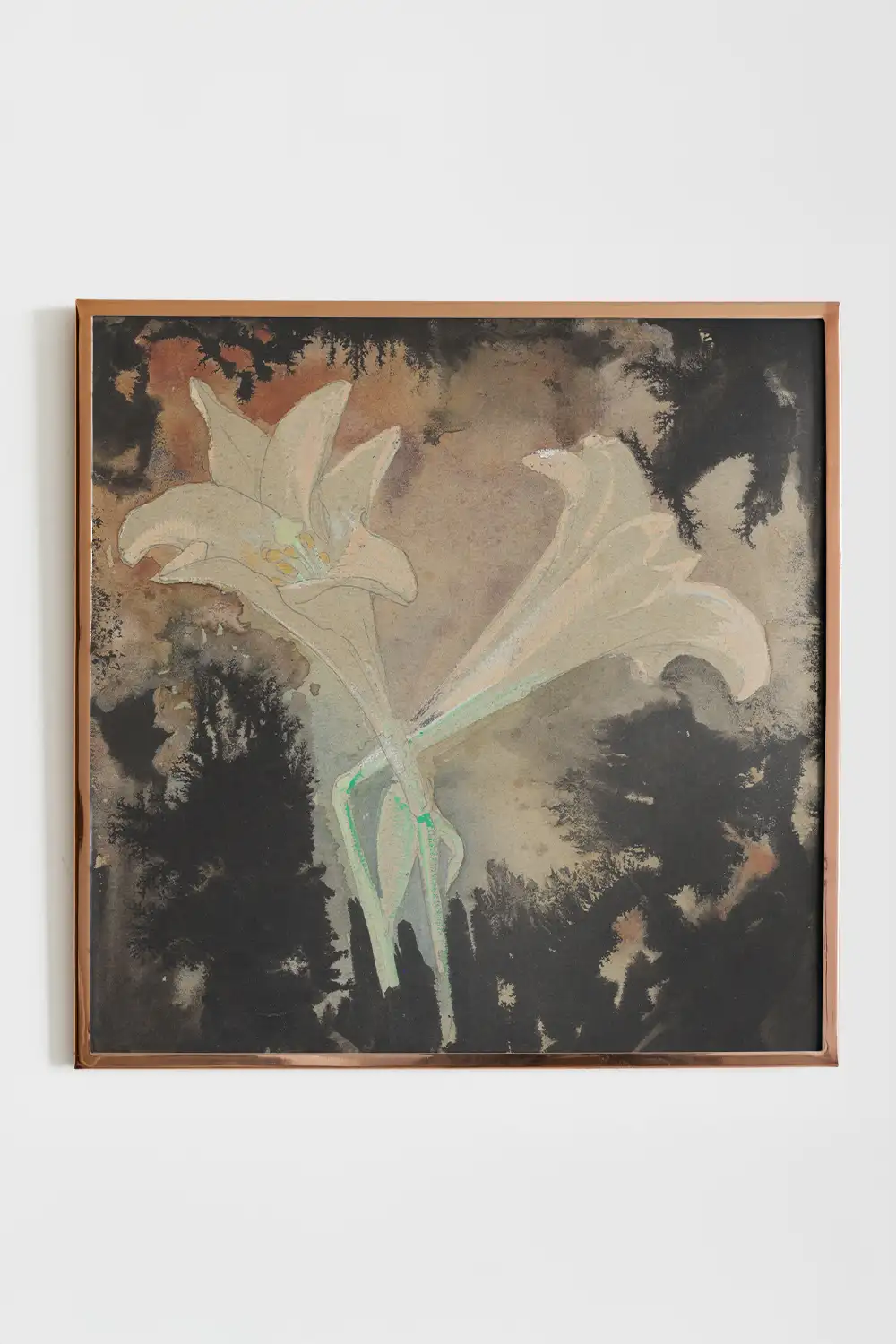 Dark Floral Still Life Square Vintage Art Print - Image 3