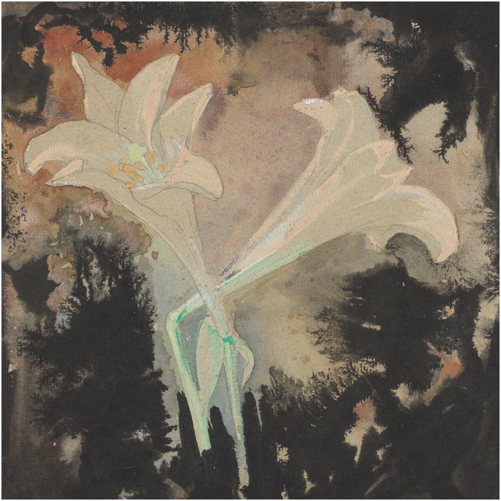 Dark Floral Still Life Square Vintage Art Print - Image 5