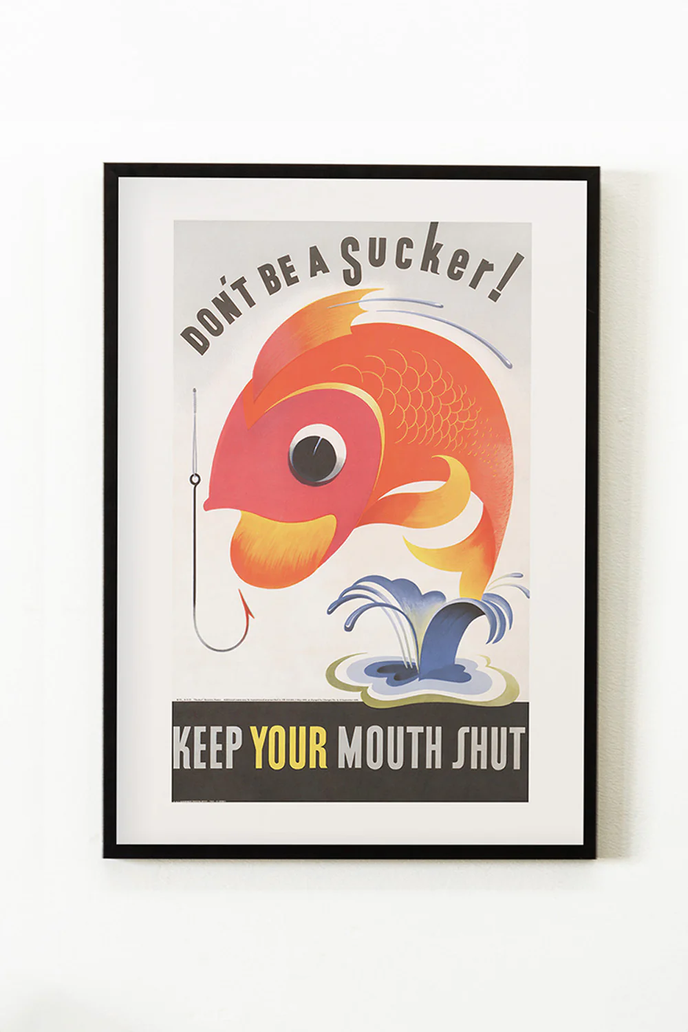 Don't Be A Sucker Vintage Fish Oversized Art Print - Image 3