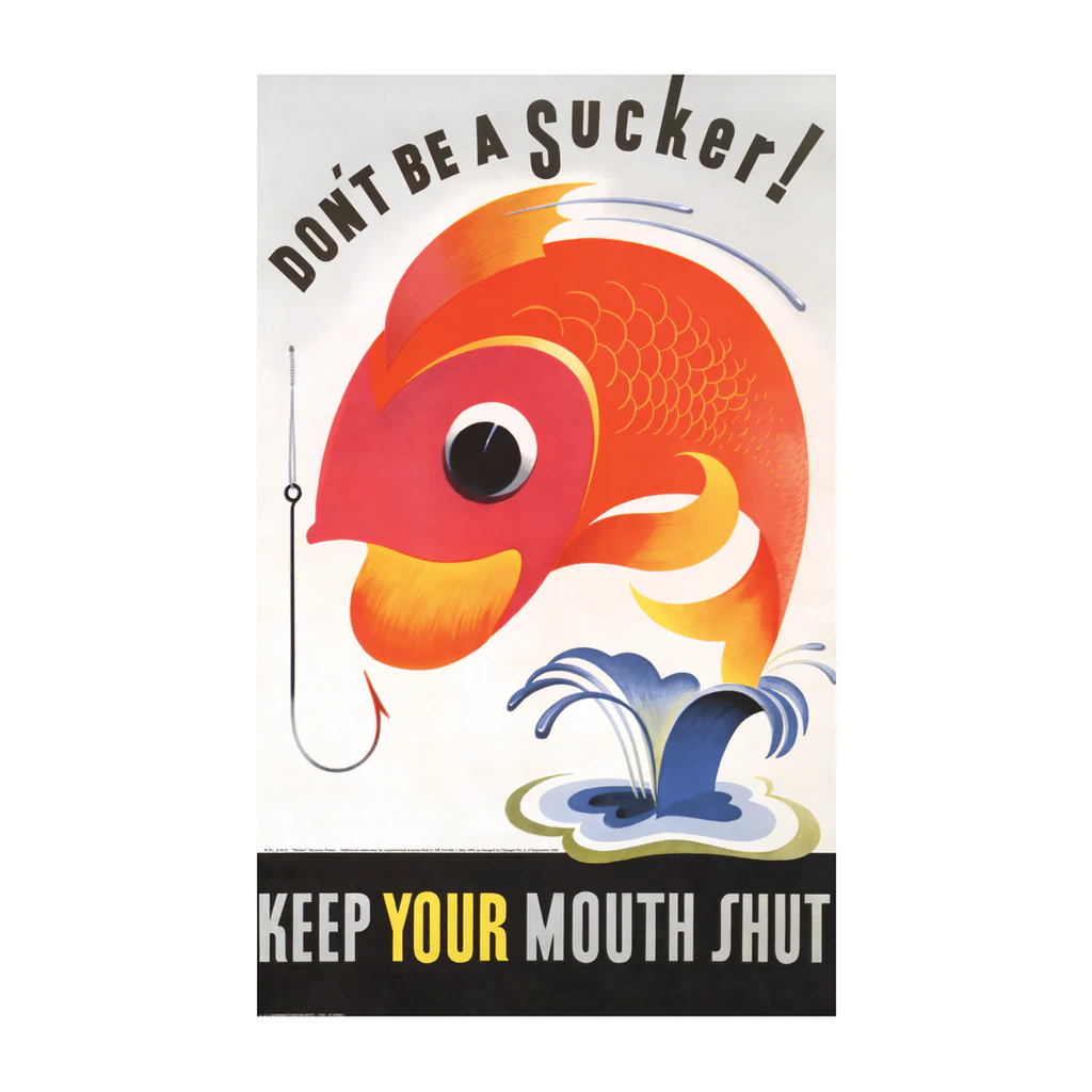Don't Be A Sucker Vintage Fish Oversized Art Print - Image 4