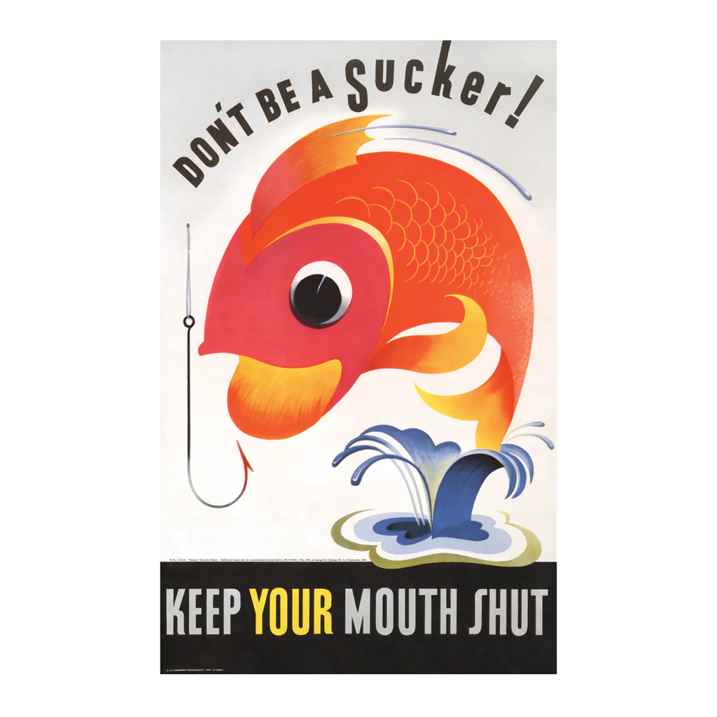 Don't Be A Sucker Vintage Fish Oversized Art Print - Image 6