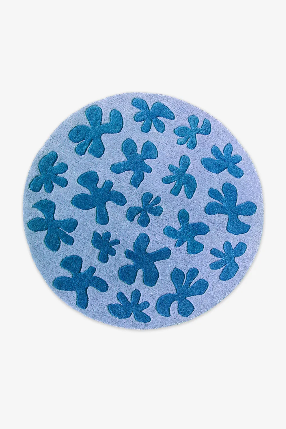 Floral Blossom Round Hand Tufted Wool Rug - Image 6