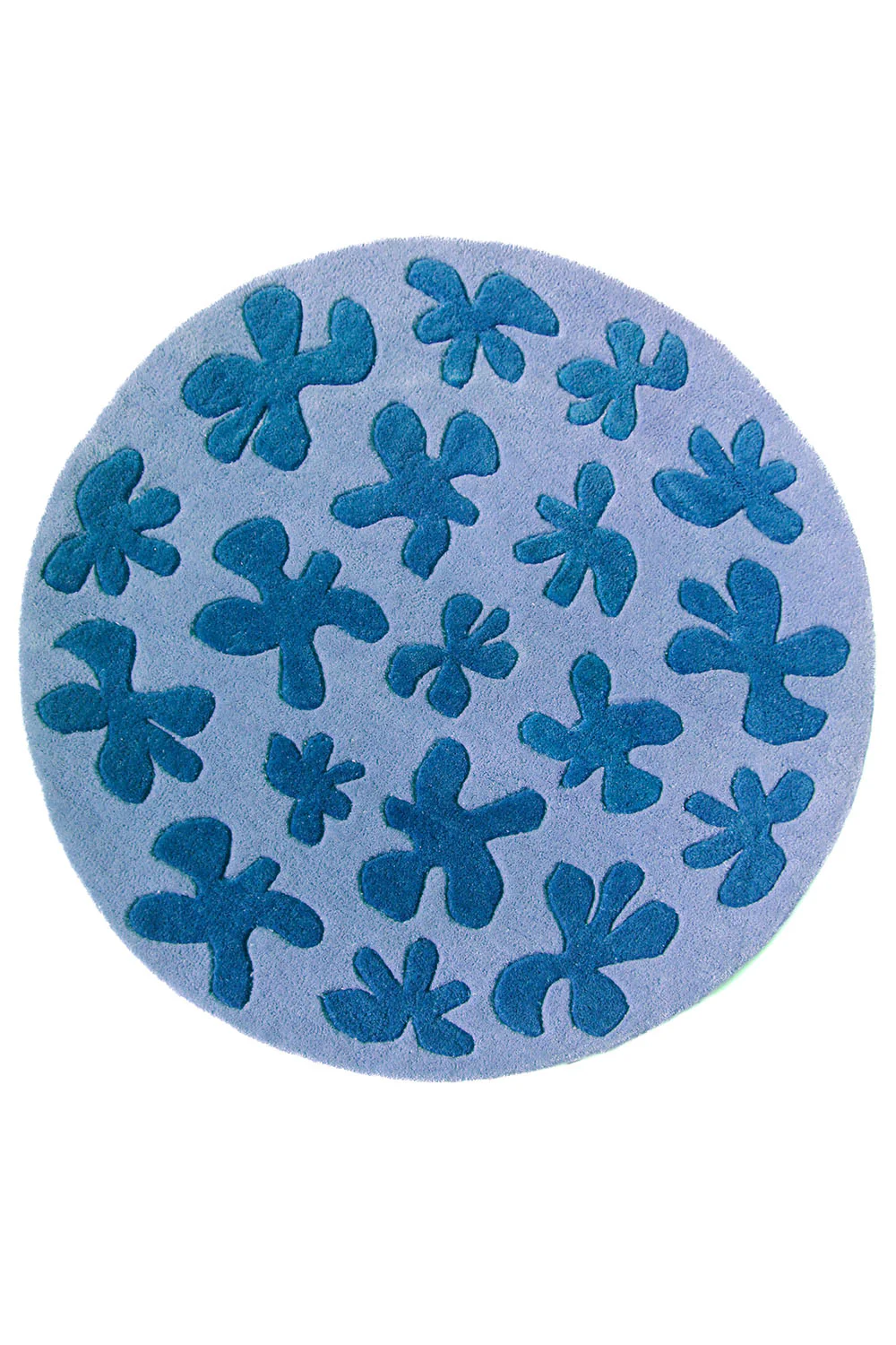 Floral Blossom Round Hand Tufted Wool Rug - Image 8