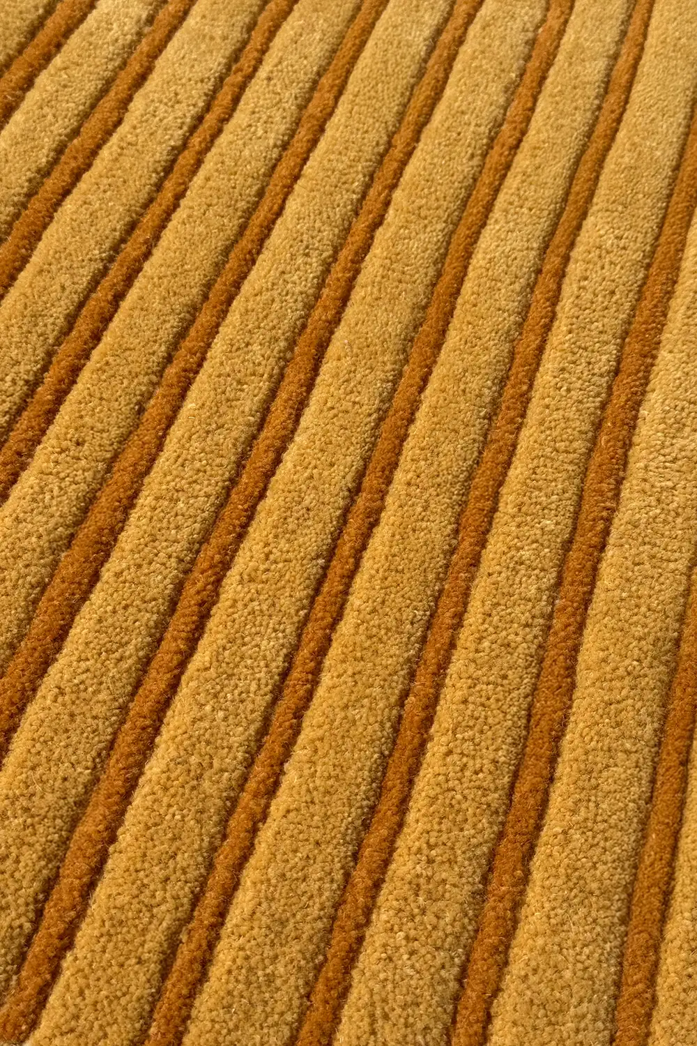 Golden Geometry Hand-Tufted Round Wool Rug - Image 4