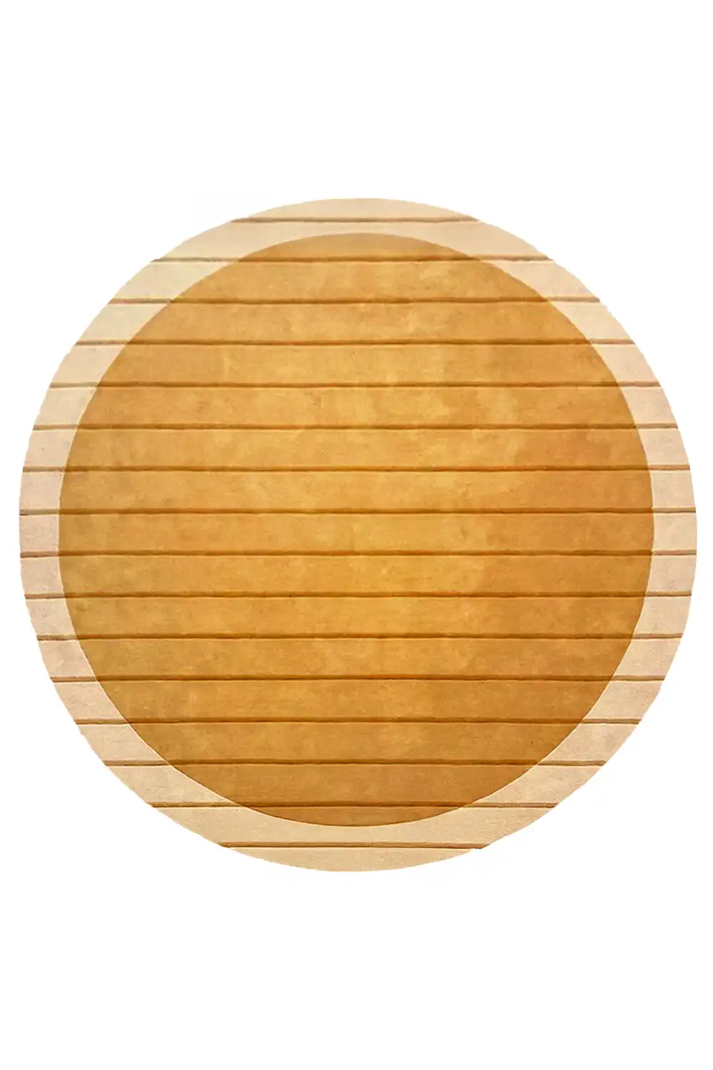 Golden Geometry Hand-Tufted Round Wool Rug - Image 7