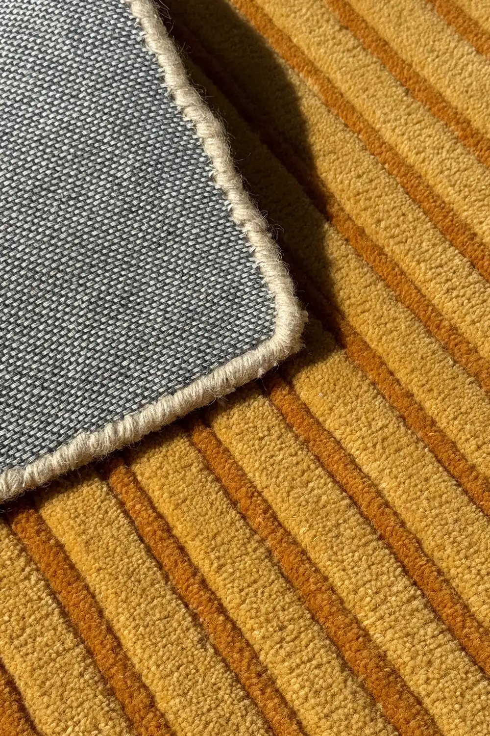 Golden Geometry Hand Tufted Wool Runner Rug - Image 3