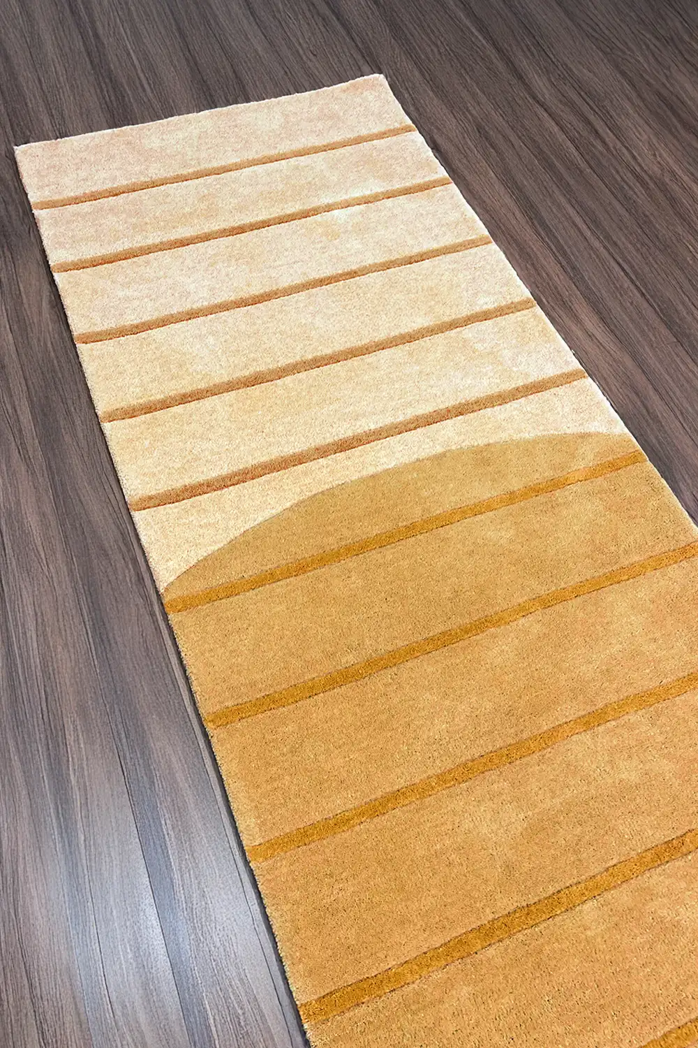 Golden Geometry Hand Tufted Wool Runner Rug - Image 4