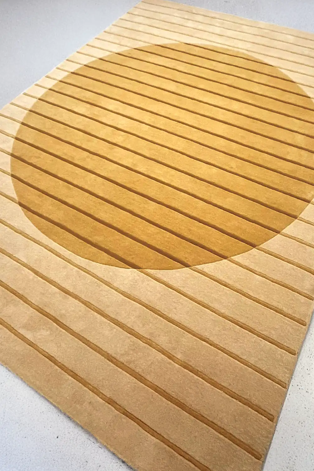 Golden Geometry Hand-Tufted Wool Rug - Image 9
