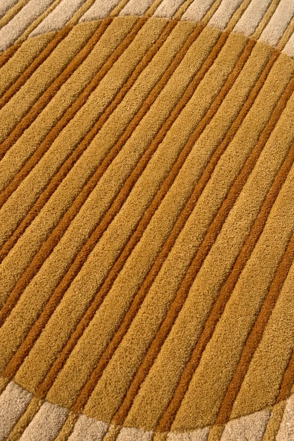 Golden Geometry Hand-Tufted Wool Rug - Image 4