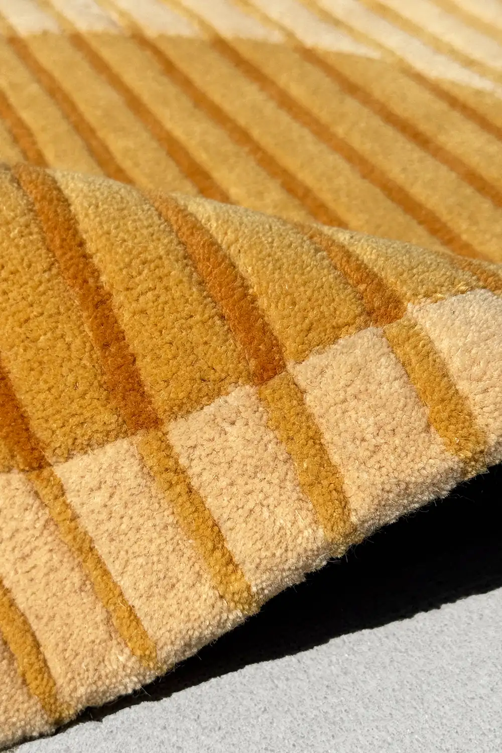 Golden Geometry Hand-Tufted Wool Rug - Image 6