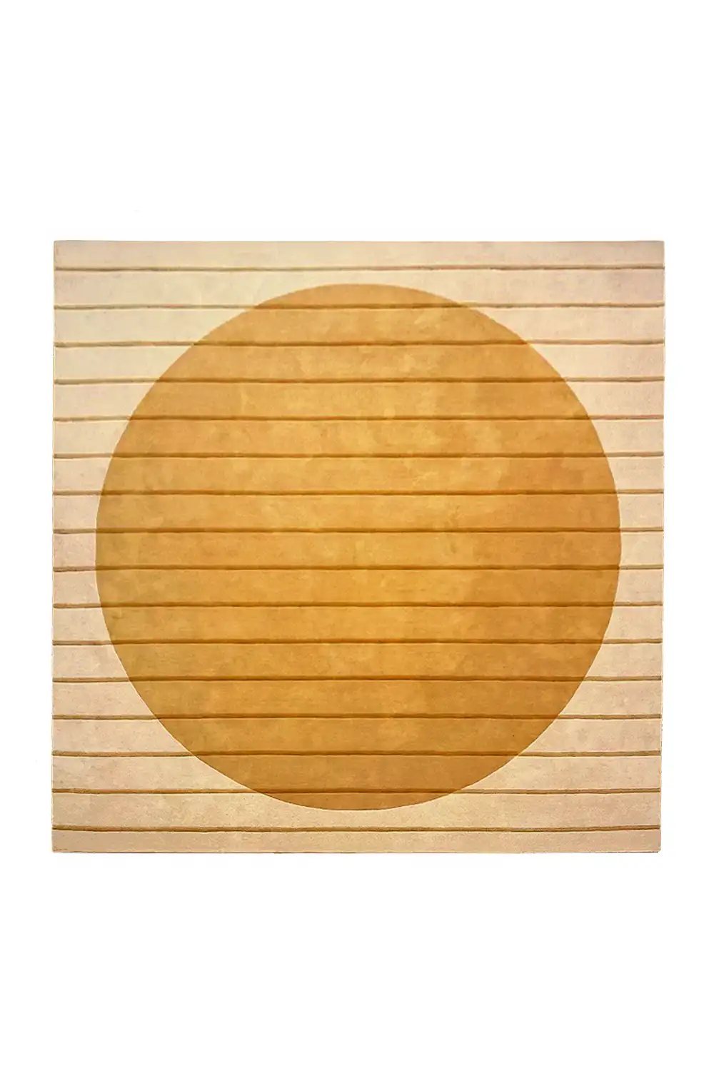 Golden Geometry Hand-Tufted Square Wool Rug - Image 8