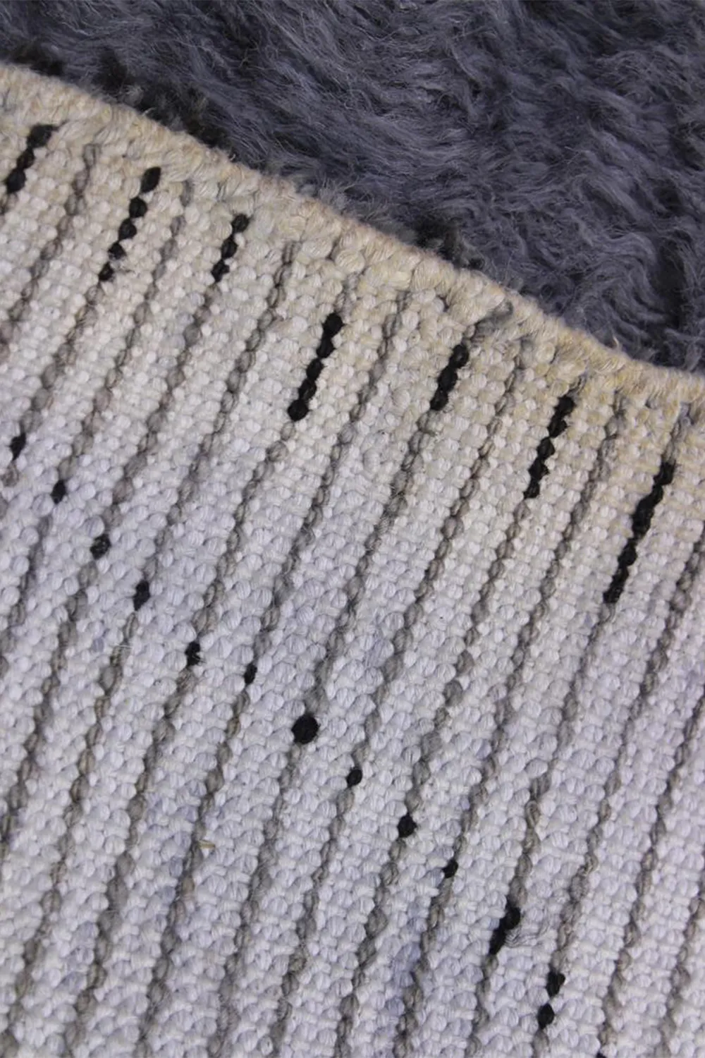 Charcoal Gray Moroccan Shag Wool Runner Rug - Image 7