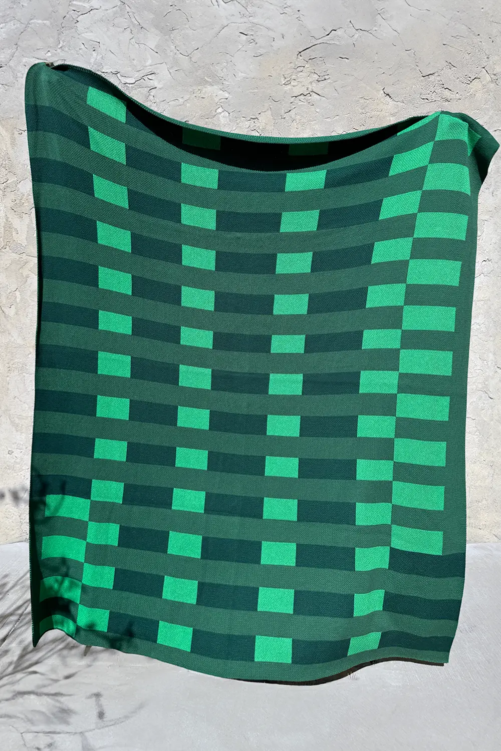 Green Matrix Combed Cotton Knit Throw Blanket