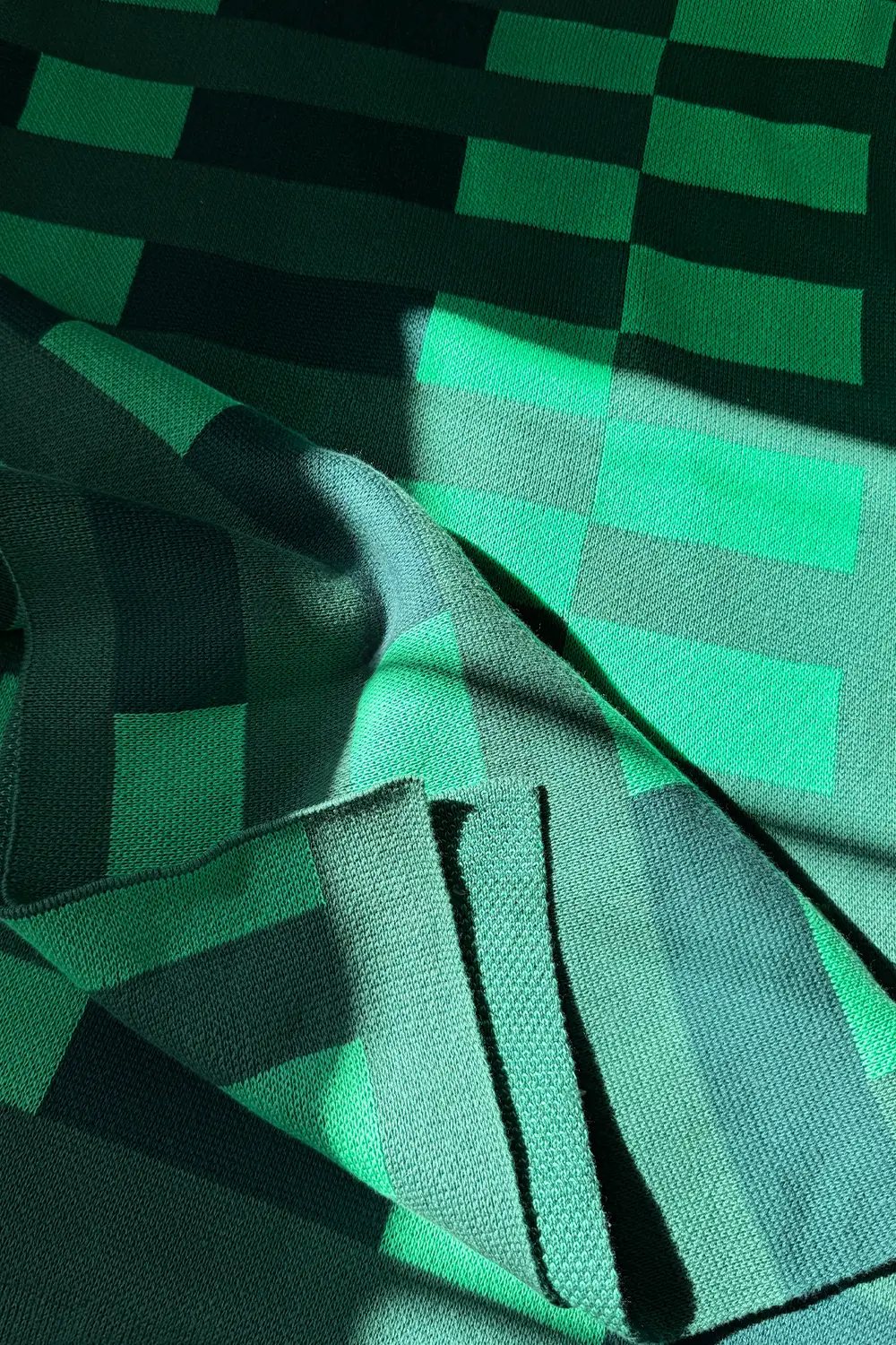 Green Matrix Combed Cotton Knit Throw Blanket - Image 2